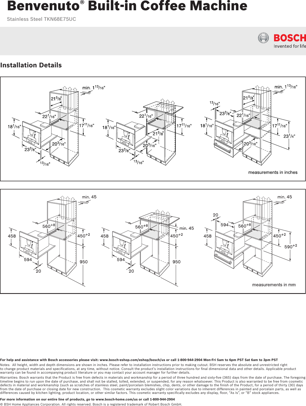 Boschhome Tkn68E75Uc Product Information