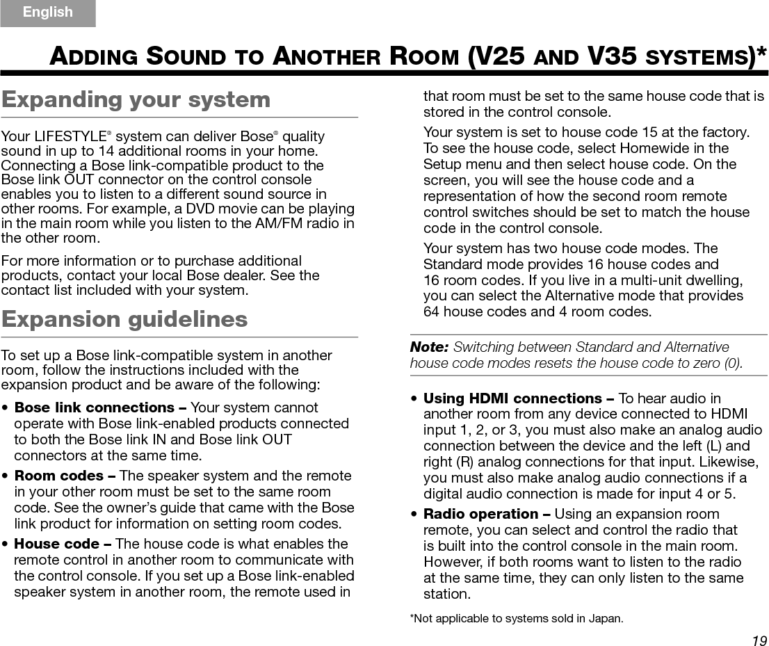 Page 25 of Bose 403155M RF Remote Control User Manual Cover 8 5x6 5 OP Guide 3L