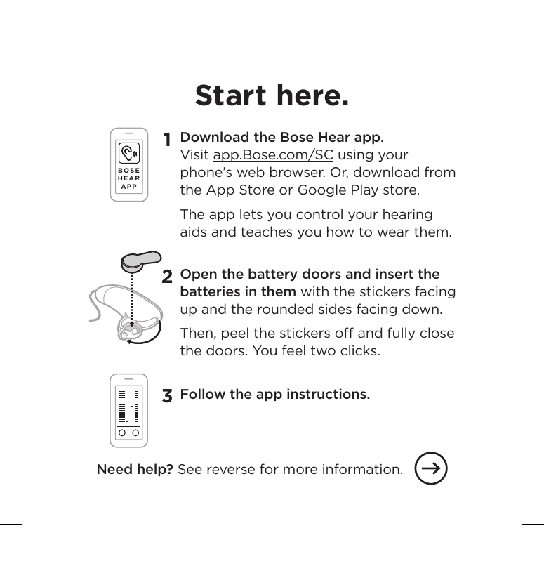 Bose 862367 Qsg Soundcontrol hearing aids En