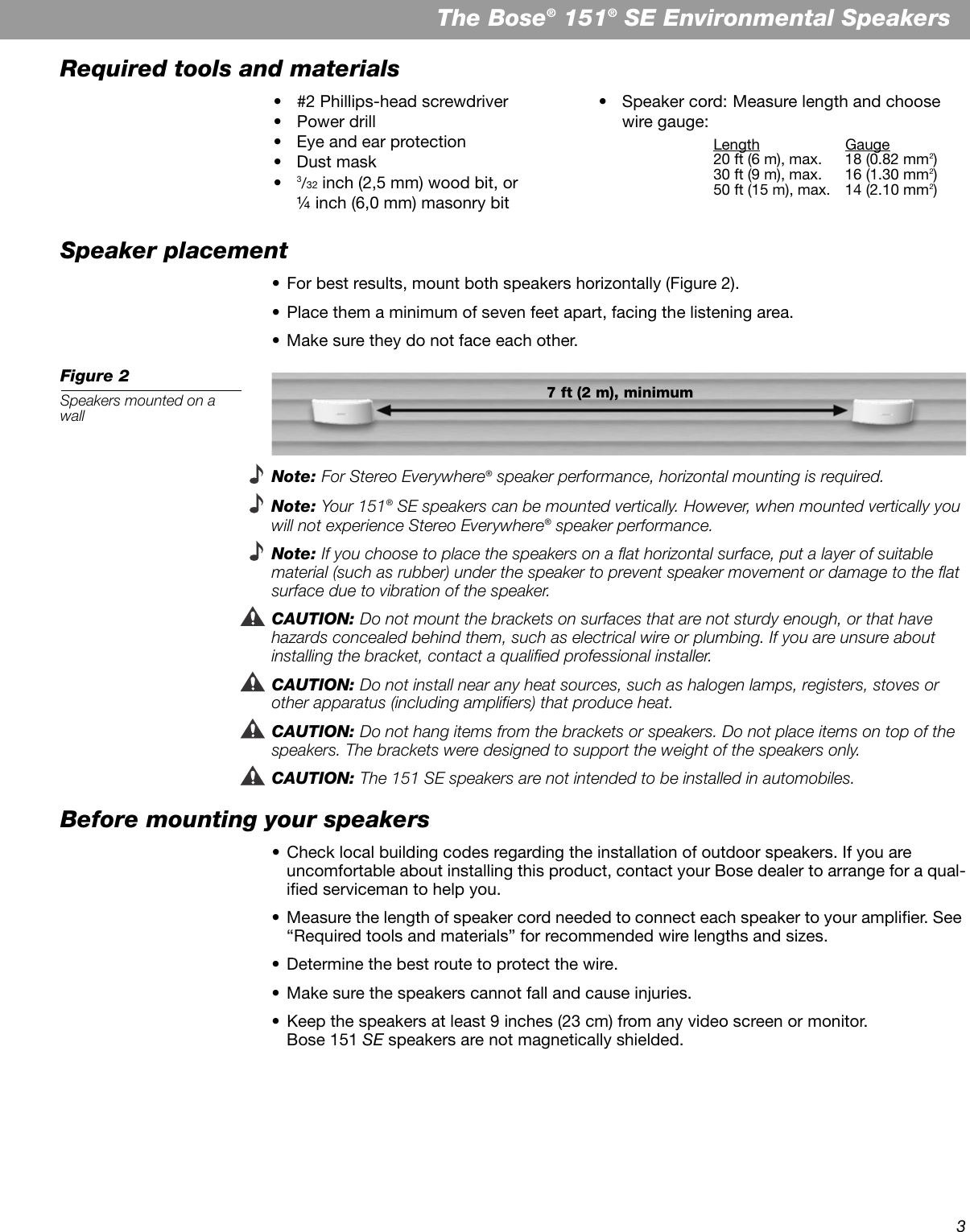 Page 3 of 8 - Bose Bose-151-Se-Users-Manual- AM273809_00_Print  Bose-151-se-users-manual