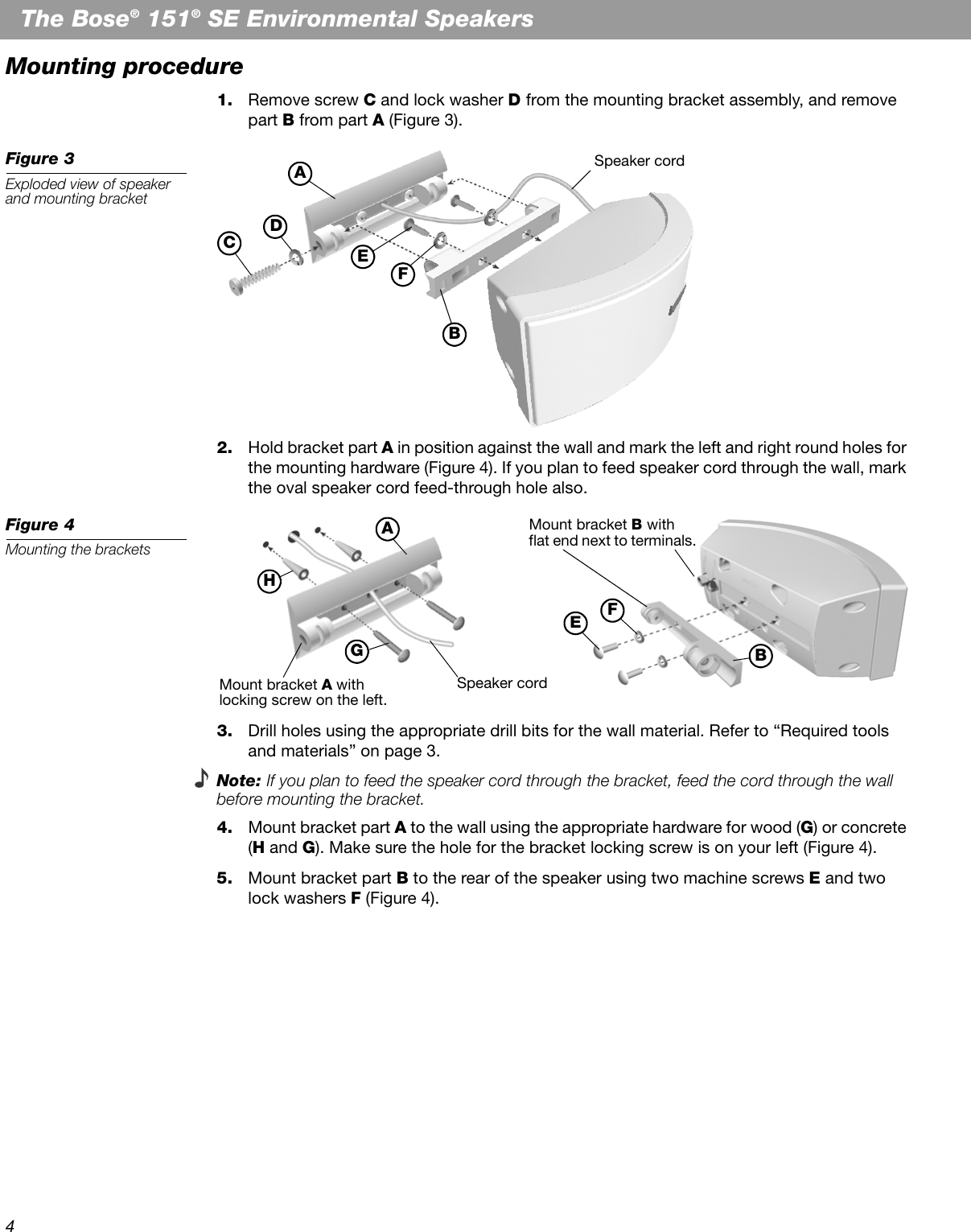 Page 4 of 8 - Bose Bose-151-Se-Users-Manual- AM273809_00_Print  Bose-151-se-users-manual