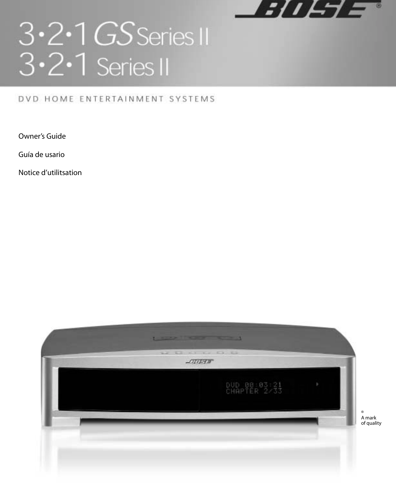 Bose 3 2 1 Gs Series Ii Users Manual AM274559_00_P