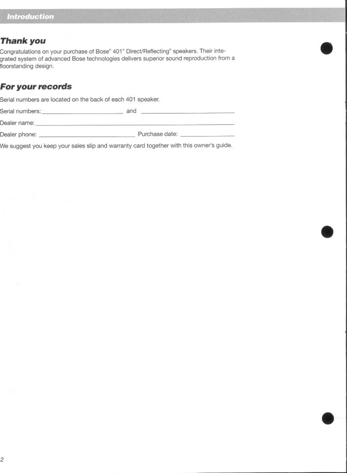 Page 2 of 12 - Bose Bose-401-Users-Manual-  Bose-401-users-manual