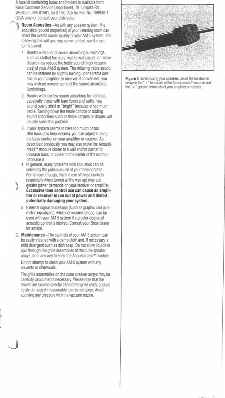Page 5 of 8 - Bose Bose-Acoustimass-Am-5-Users-Manual-  Bose-acoustimass-am-5-users-manual