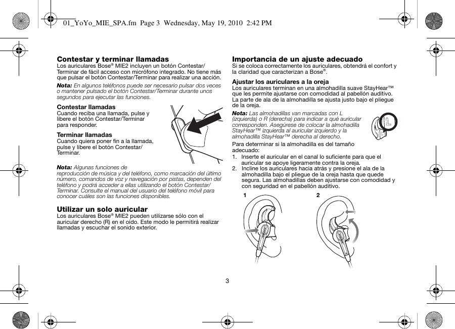 Page 4 of 10 - Bose Bose-Bose-Wireless-Office-Headset-Mie2-Users-Manual-  Bose-bose-wireless-office-headset-mie2-users-manual