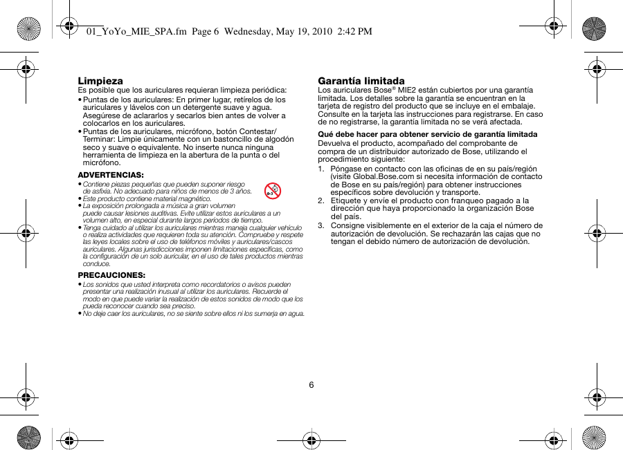 Page 7 of 10 - Bose Bose-Bose-Wireless-Office-Headset-Mie2-Users-Manual-  Bose-bose-wireless-office-headset-mie2-users-manual