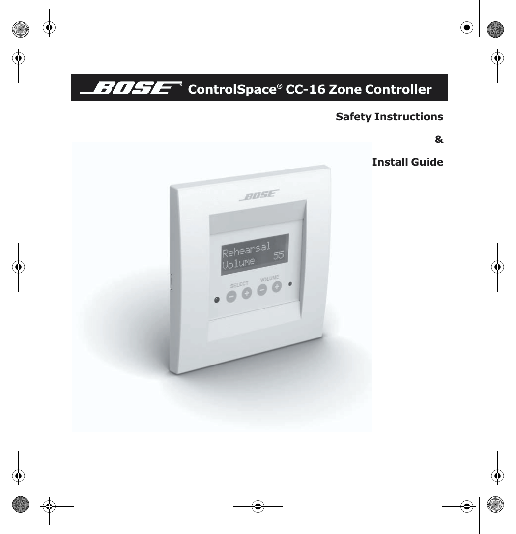 Bose Controlspace Zone Controller Cc 16 Users Manual