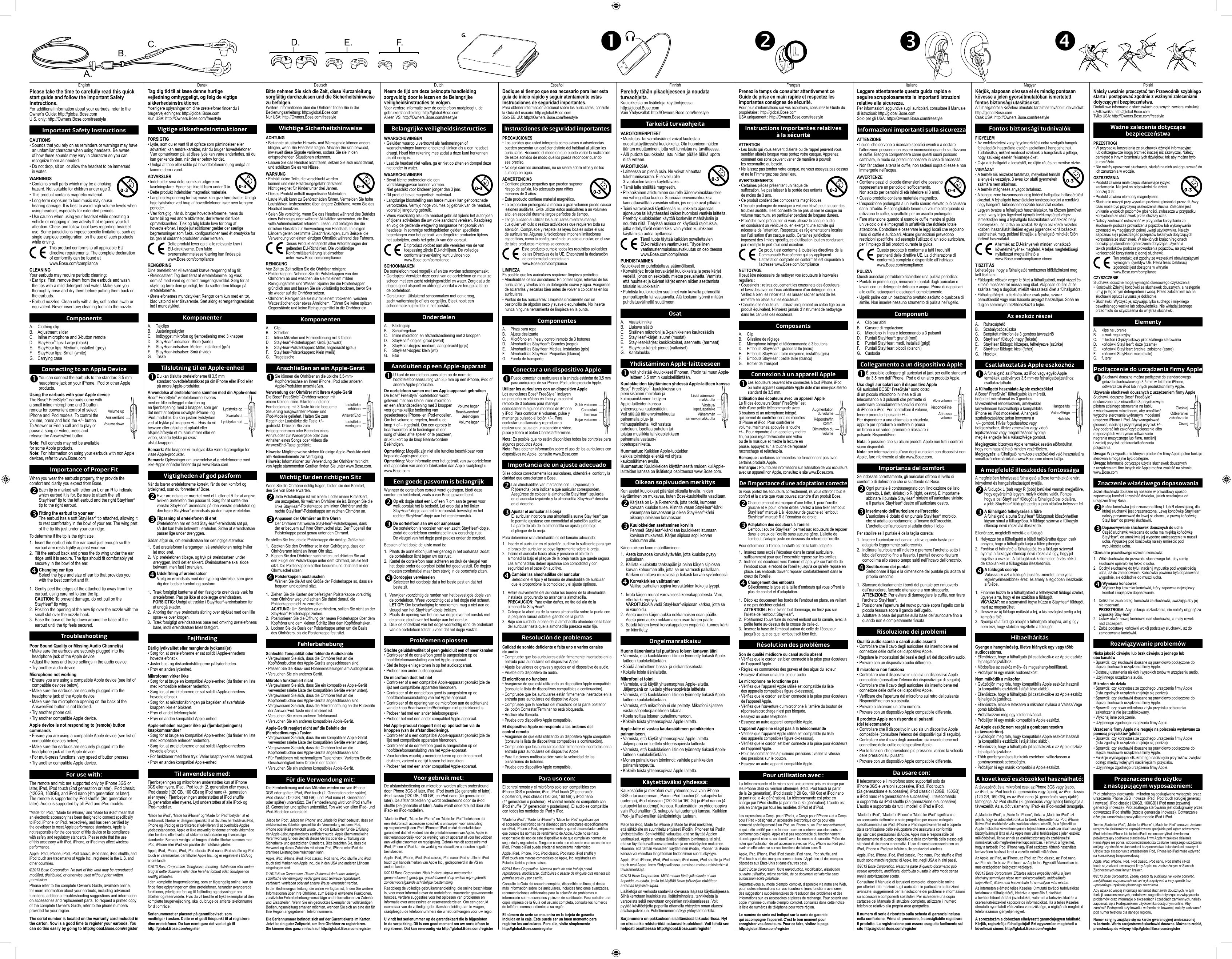 Page 2 of 2 - Bose  Freestyle Earbuds PDF Ownersguide