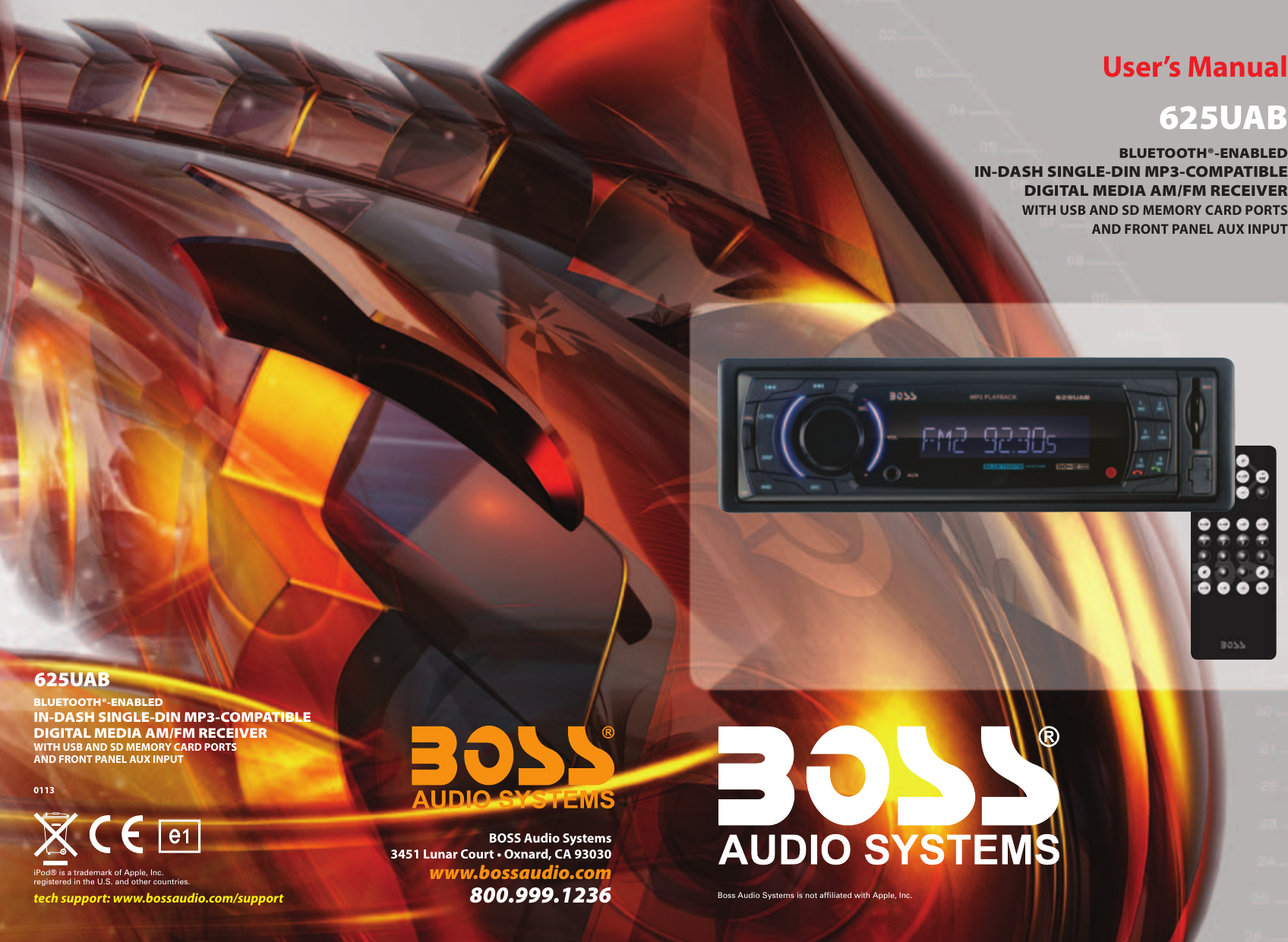 Page 1 of 6 - Boss-Audio-Systems Boss-Audio-Systems-Car-Stereo-System-625Uab-Users-Manual- BOSS 625UAB+0705RUHRF+MP3+WMA...  Boss-audio-systems-car-stereo-system-625uab-users-manual