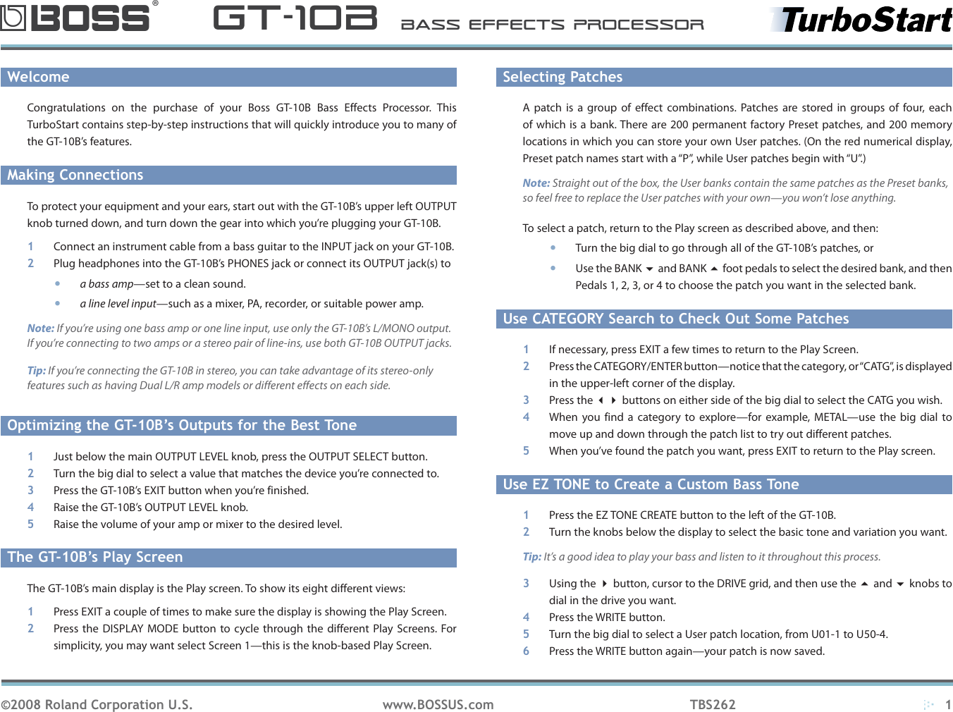 Boss Audio Systems Gt 10b Users Manual Turbostart