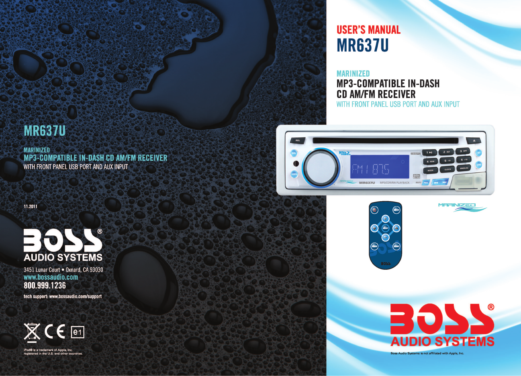 Page 1 of 7 - Boss-Audio-Systems Boss-Audio-Systems-Mr637U-Users-Manual- BOSS ADUIO 637UA(CU0827CDHRF+...  Boss-audio-systems-mr637u-users-manual