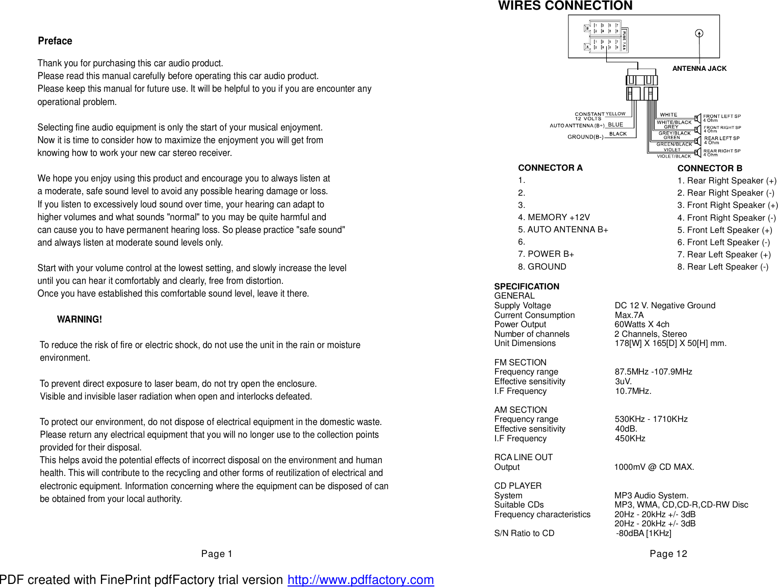 Page 2 of 7 - Boss-Audio-Systems Boss-Audio-Systems-Mr637U-Users-Manual- BOSS ADUIO 637UA(CU0827CDHRF+...  Boss-audio-systems-mr637u-users-manual