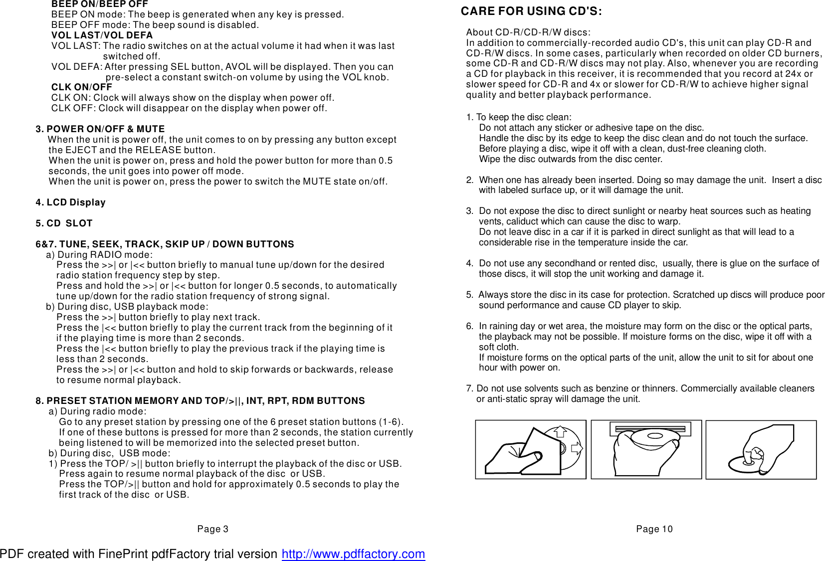 Page 4 of 7 - Boss-Audio-Systems Boss-Audio-Systems-Mr637U-Users-Manual- BOSS ADUIO 637UA(CU0827CDHRF+...  Boss-audio-systems-mr637u-users-manual