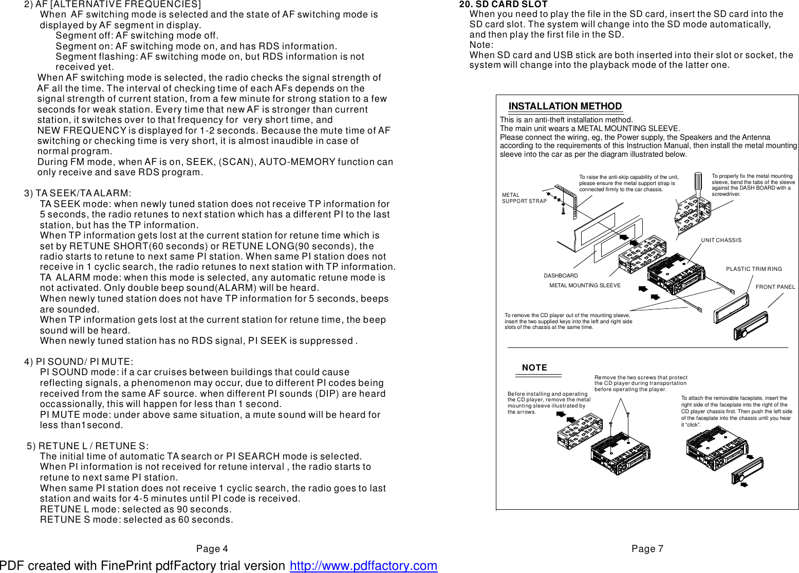 Page 4 of 5 - Boss-Audio-Systems Boss-Audio-Systems-Stereo-System-648Ua-Users-Manual- Boss 648BI Car Radio OWNER'S MANUAL Operating Instructions User  Boss-audio-systems-stereo-system-648ua-users-manual
