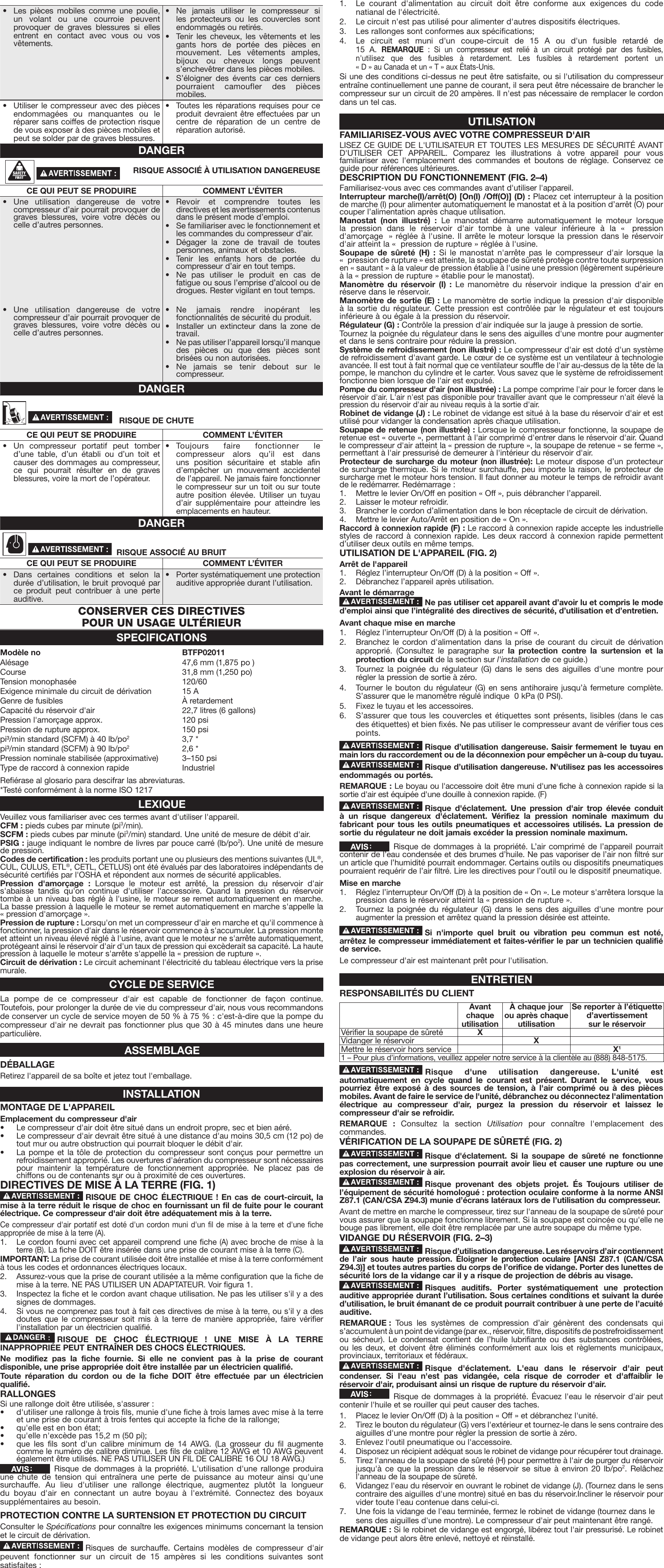 Page 4 of 7 - Bostitch Bostitch-Bostitch-Oil-Free-Portable-Air-Compressor-Btfp02011-Users-Manual-  Bostitch-bostitch-oil-free-portable-air-compressor-btfp02011-users-manual