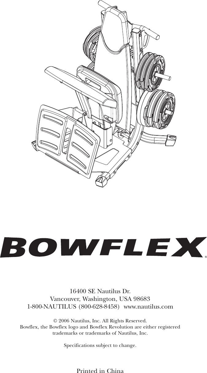 Page 12 of 12 - Bowflex Bowflex-Bowflex-Revolution-Accessory-Rack-Owner-S-Manual BFX_Revo_FLEX Rack_ RevB_AM_0706_