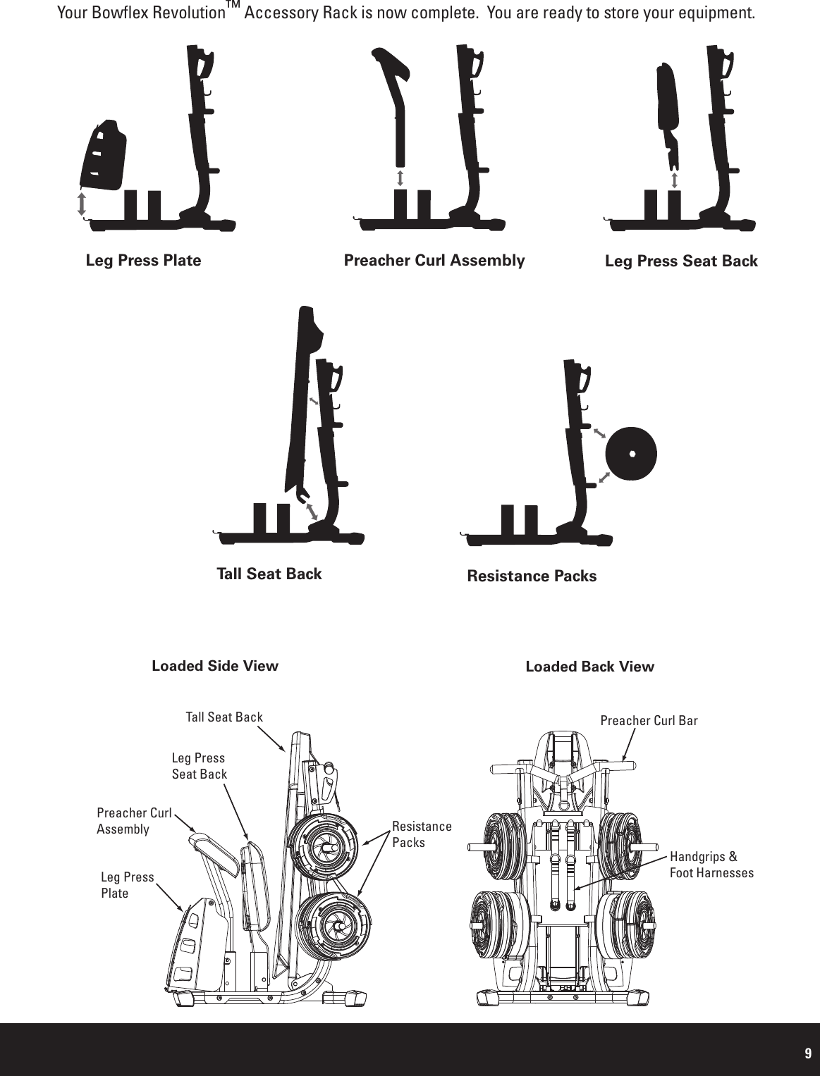 Page 9 of 12 - Bowflex Bowflex-Bowflex-Revolution-Accessory-Rack-Owner-S-Manual BFX_Revo_FLEX Rack_ RevB_AM_0706_