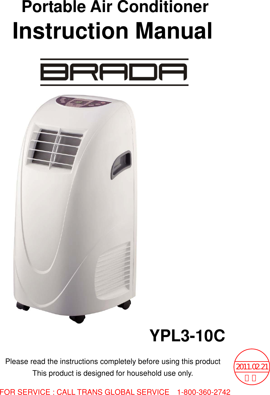 Brada Appliances Ypl3 10C Users Manual YOAU