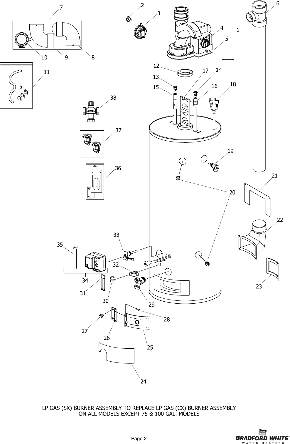 Page 2 of 6 - Bradford-White-Corp Bradford-White-Corp-Defender-Safety-System-Pdx2-Series-Users-Manual- Parts_list  Bradford-white-corp-defender-safety-system-pdx2-series-users-manual