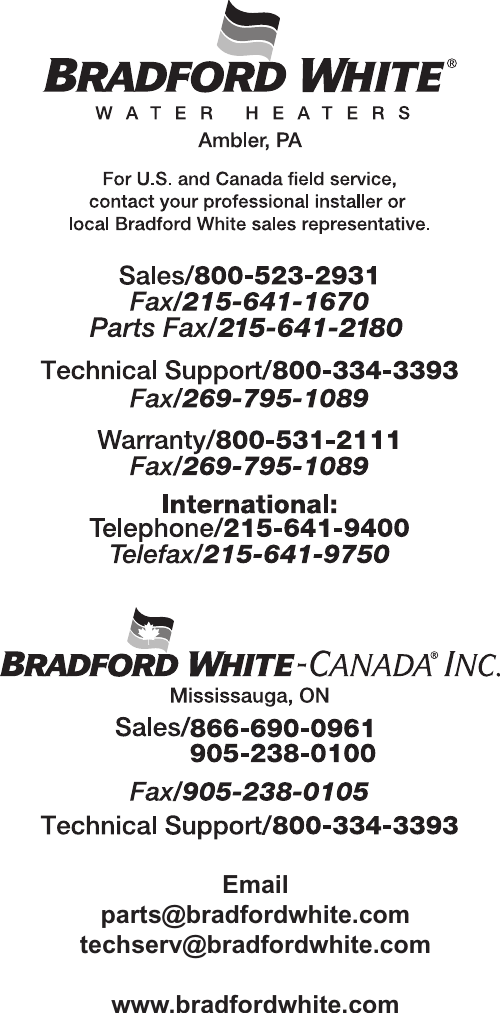 Page 6 of 6 - Bradford-White-Corp Bradford-White-Corp-Defender-Safety-System-Pdx2-Series-Users-Manual- Parts_list  Bradford-white-corp-defender-safety-system-pdx2-series-users-manual