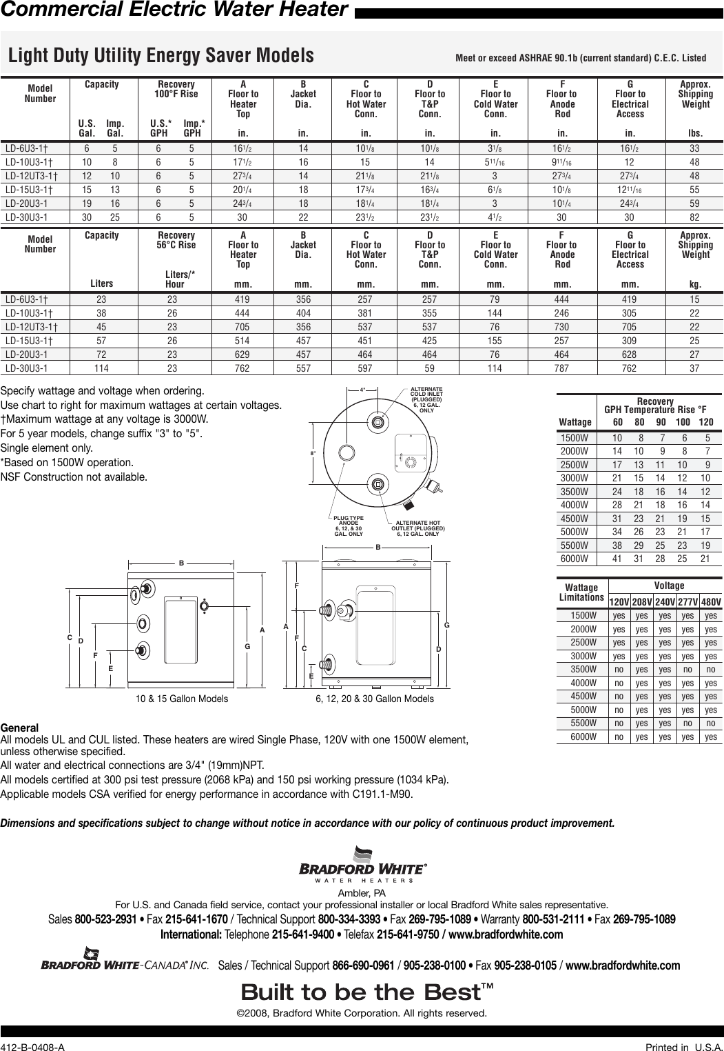 Page 2 of 2 - Bradford-White-Corp Bradford-White-Corp-Ld-12Ut3-1-Users-Manual- 15808_251b_1005_5  Bradford-white-corp-ld-12ut3-1-users-manual