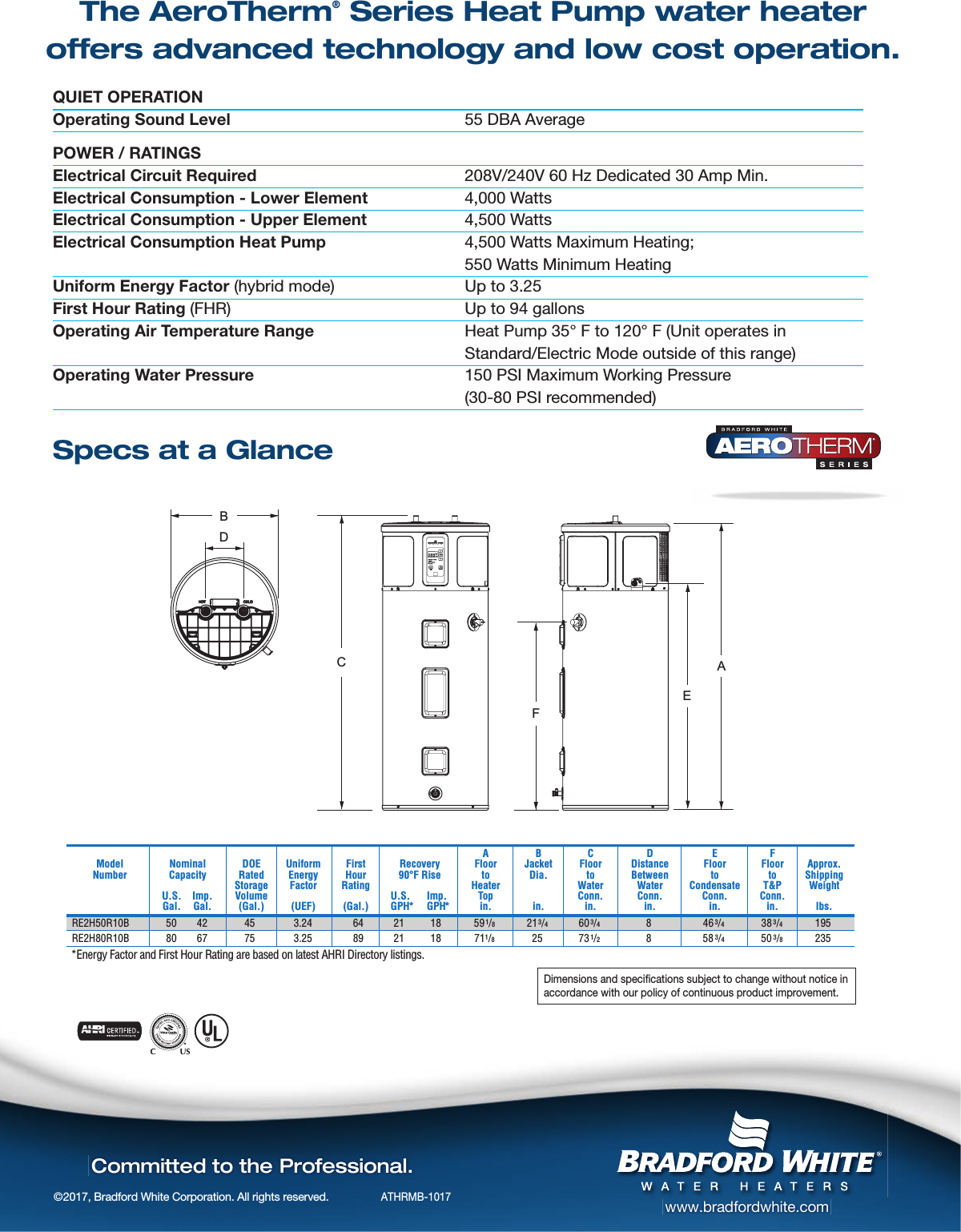Page 4 of 4 - Bradfordwhite Brochure Aerotherm Athrmb User Manual