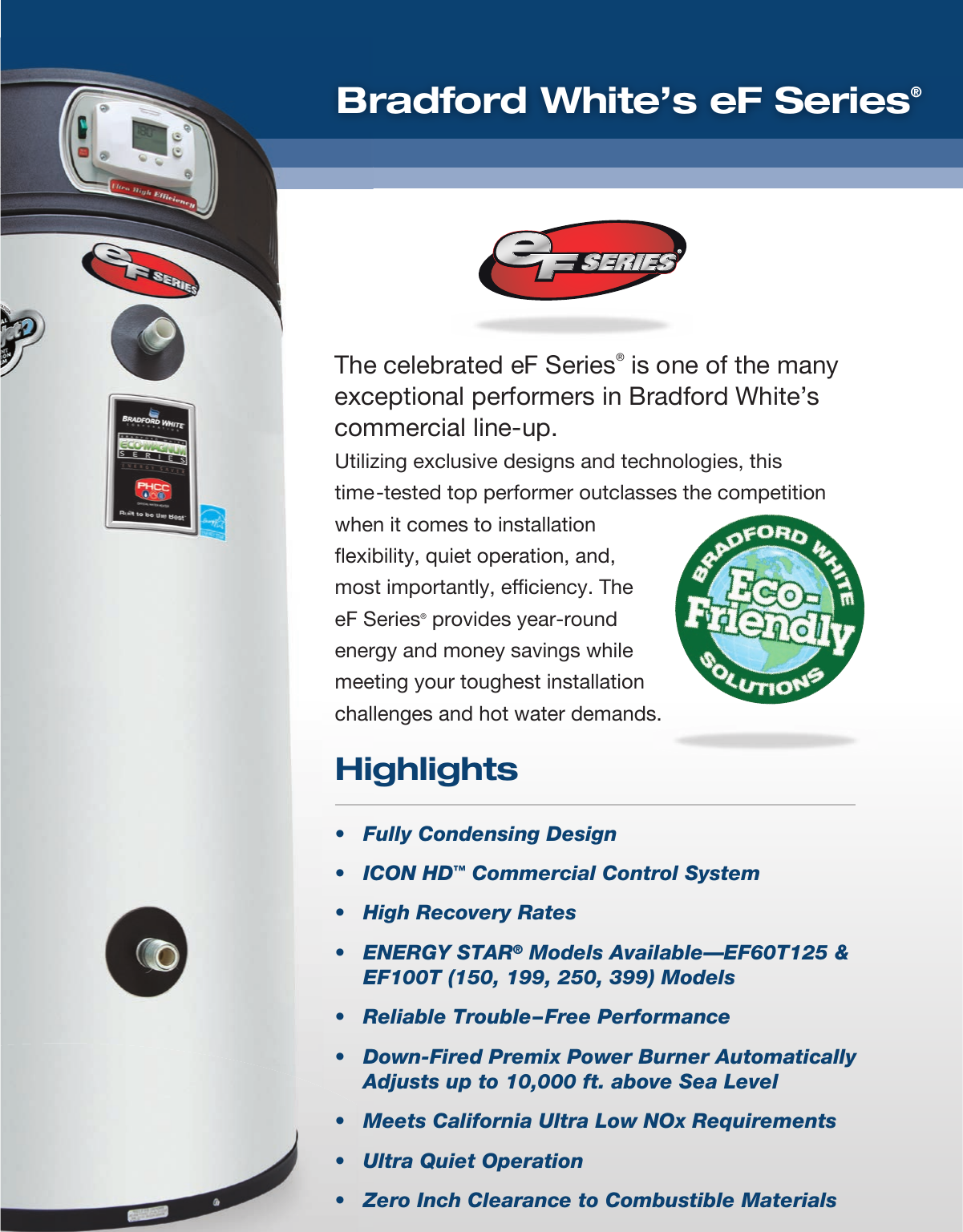 Page 2 of 6 - Bradfordwhite Brochure Ef Series Efb User Manual