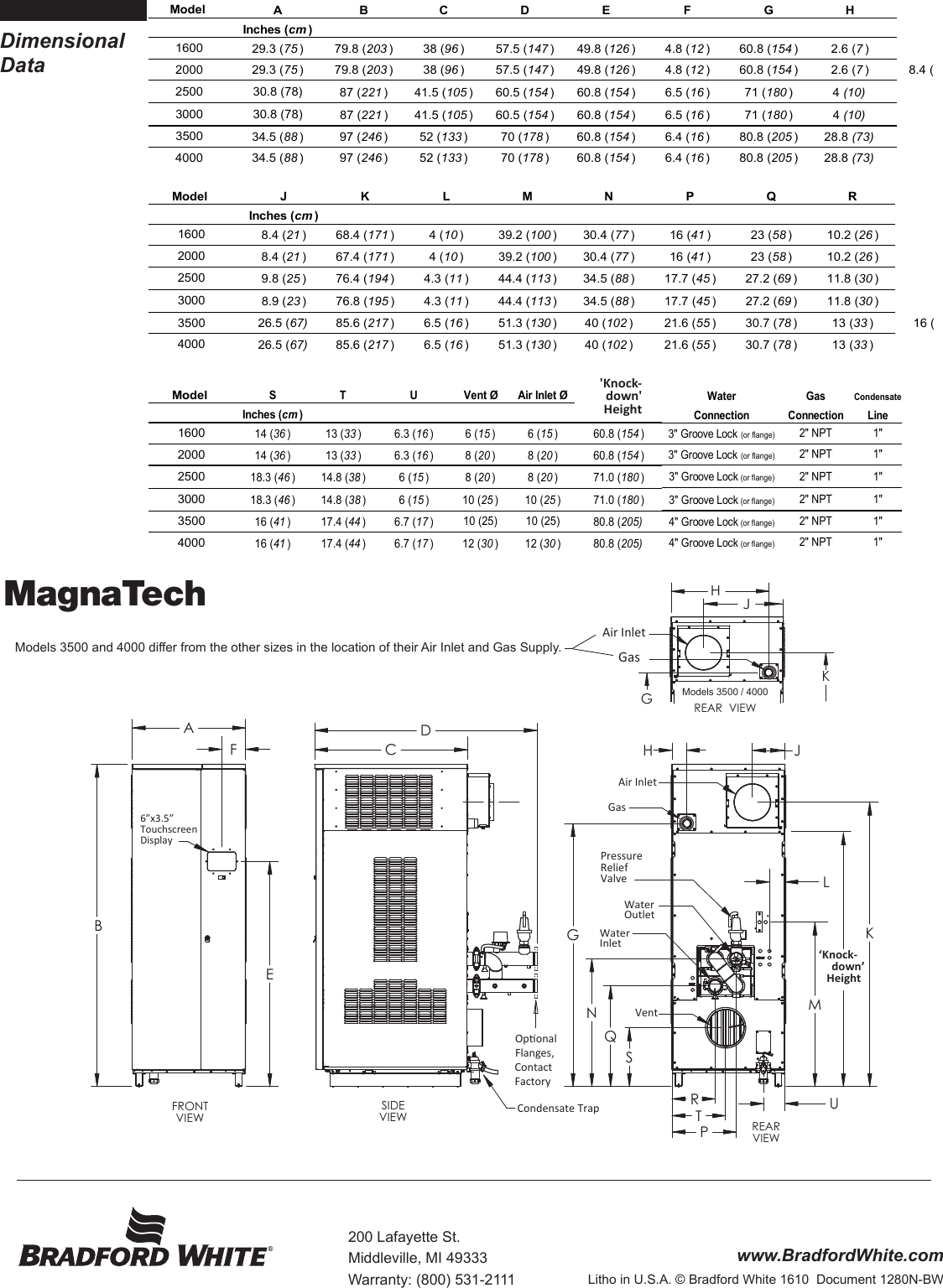 Page 4 of 4 - Bradfordwhite Commercial Boiler Hydronic Brute Magnatech 1600 4000 Bmgh Submittal 1208N Bw 2152A-NH.p65 User Manual