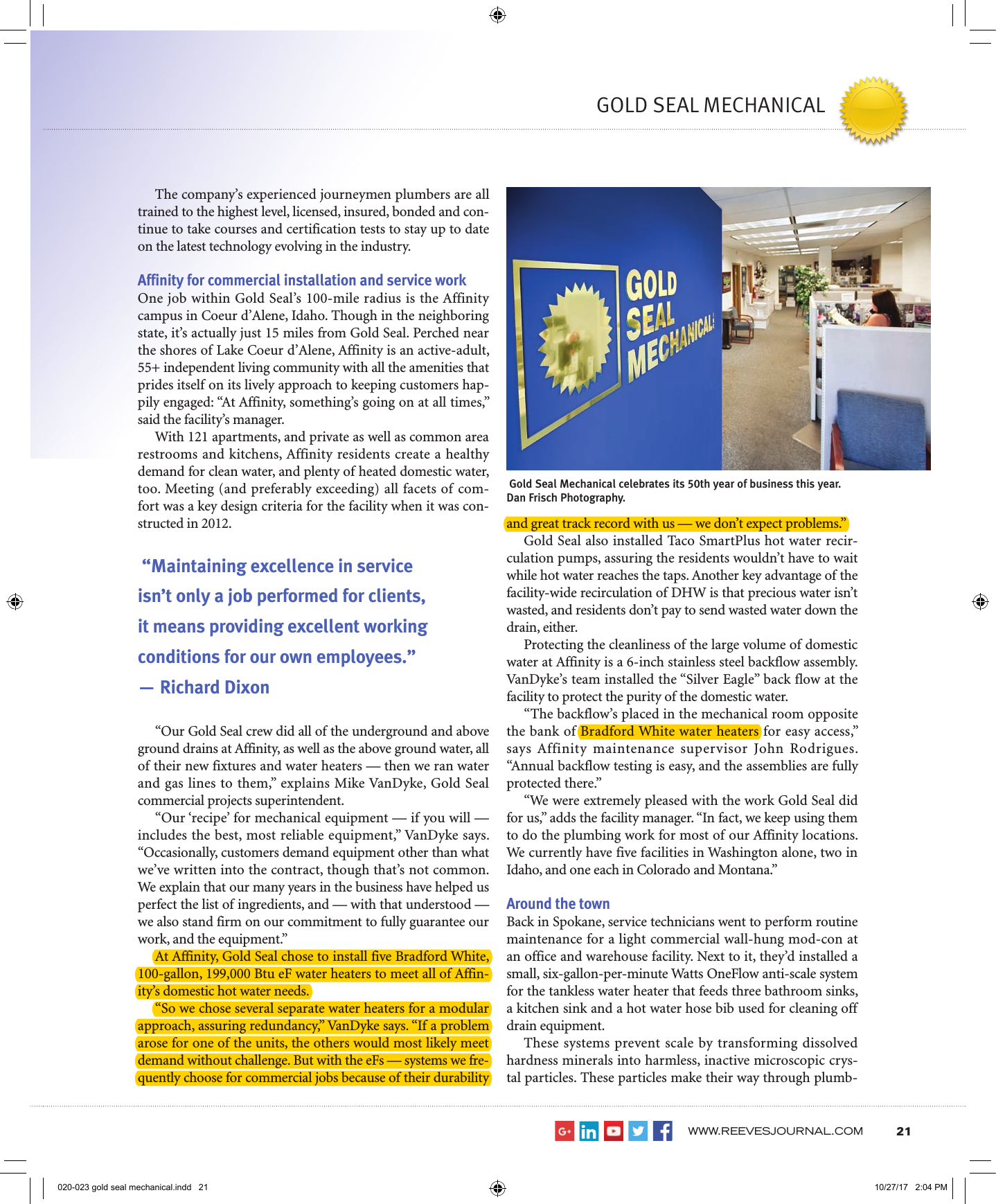 Page 3 of 5 - Bradfordwhite News And Alerts In The Media Reeves Cover Story Bradford White User Manual