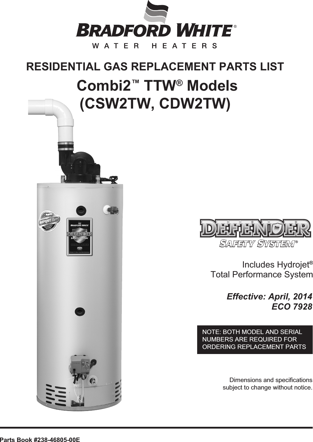 Page 1 of 6 - Bradfordwhite Residential Combination Combi2 Ttw Power Vent Defender Non C Dw2 Tw Partslist 46805 31864_46805e_parts_web_ User Manual