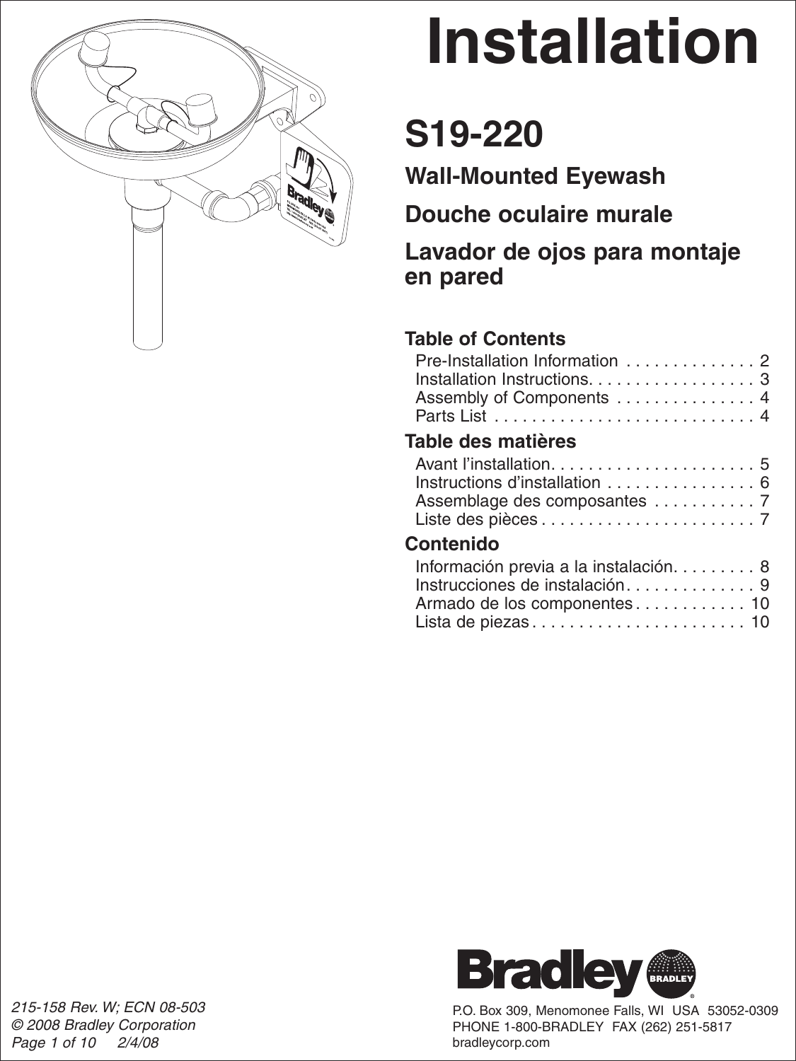 Page 1 of 10 - Bradley-Smoker Bradley-Smoker-Bradley-Technologies-Inc-Work-Light-S19-220-Users-Manual- 215-158  Bradley-smoker-bradley-technologies-inc-work-light-s19-220-users-manual