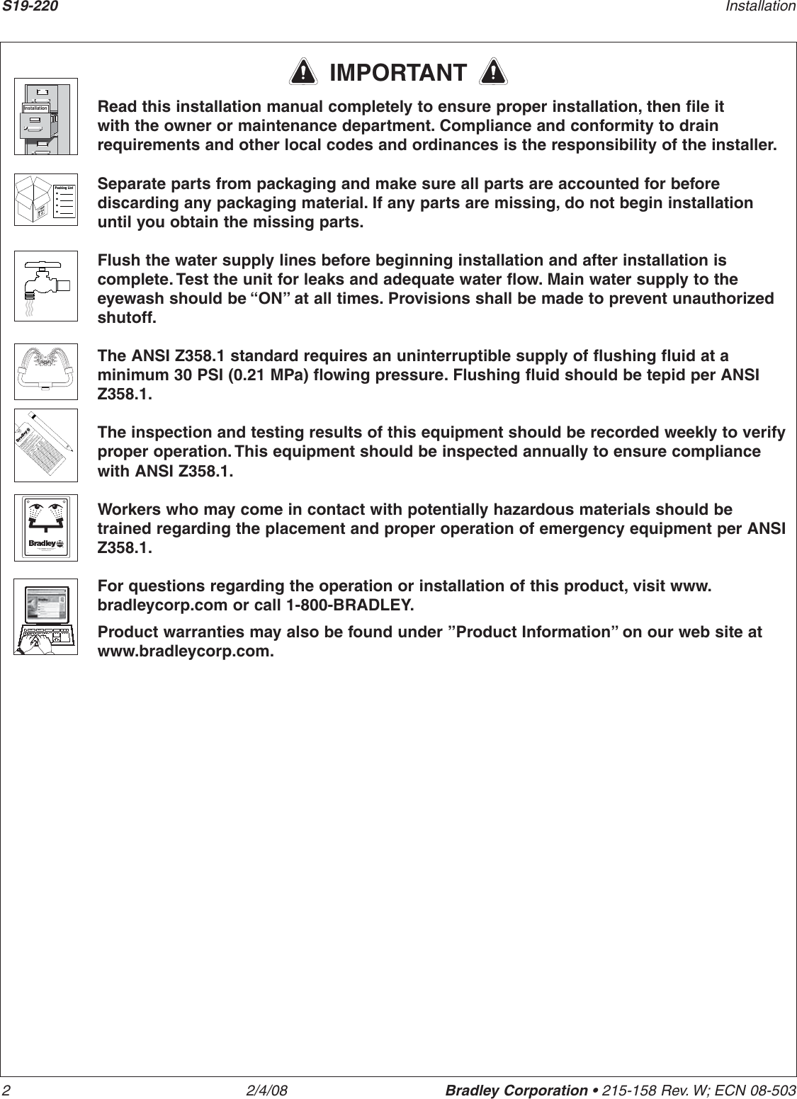 Page 2 of 10 - Bradley-Smoker Bradley-Smoker-Bradley-Technologies-Inc-Work-Light-S19-220-Users-Manual- 215-158  Bradley-smoker-bradley-technologies-inc-work-light-s19-220-users-manual