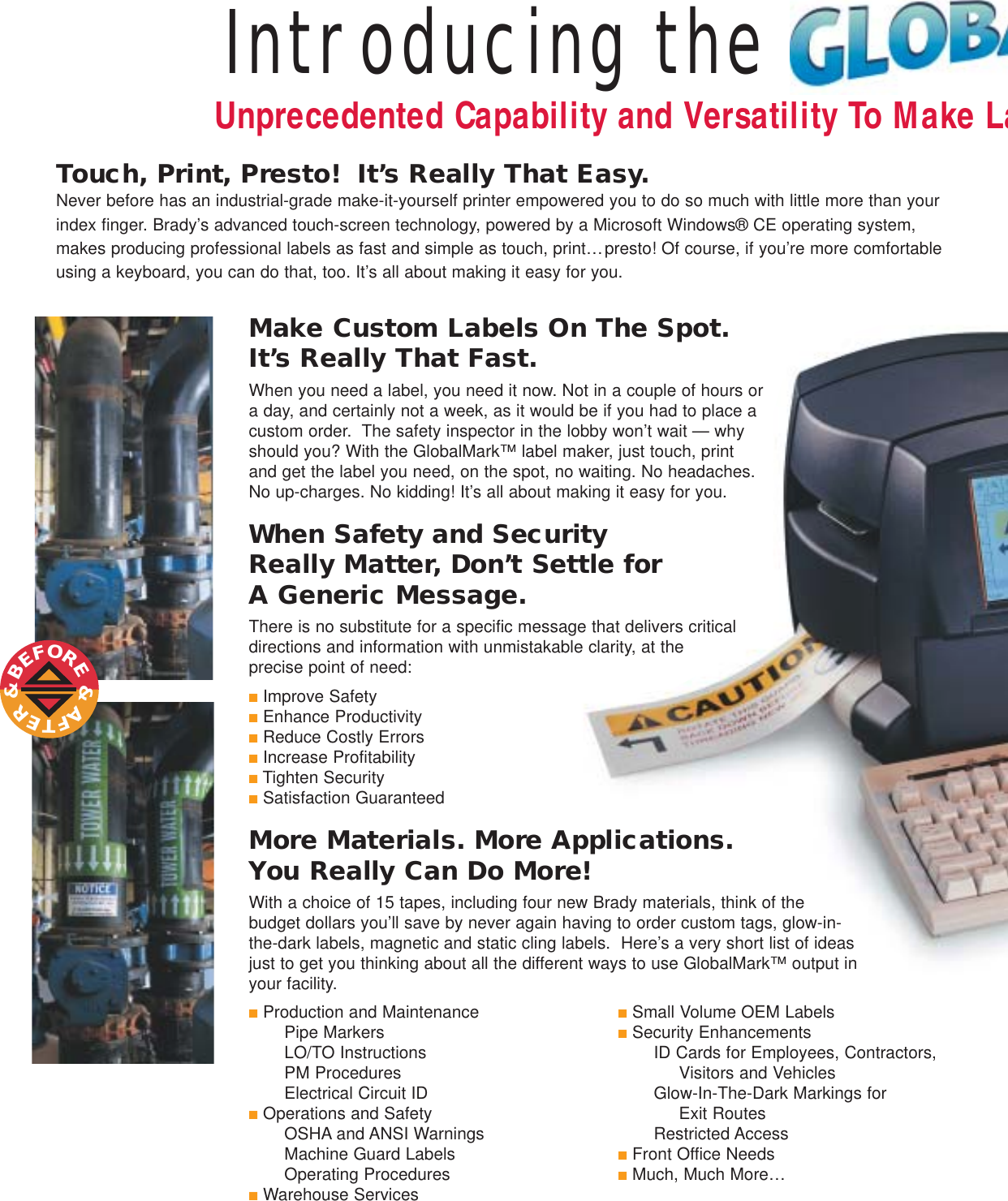Page 2 of 8 - Brady Brady-Touch-Print-Users-Manual- Frt-Back/Inside Spread  Brady-touch-print-users-manual