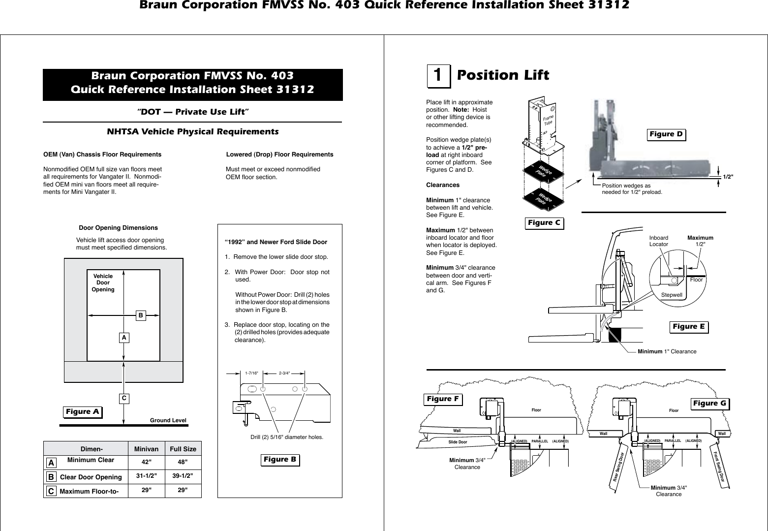 Page 1 of 8 - Braun Braun-Corporation-Fmvss-No-403-403-Users-Manual-  Braun-corporation-fmvss-no-403-403-users-manual