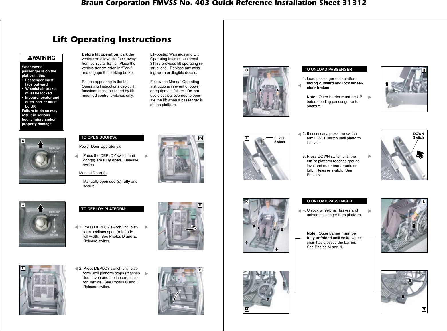 Page 5 of 8 - Braun Braun-Corporation-Fmvss-No-403-403-Users-Manual-  Braun-corporation-fmvss-no-403-403-users-manual