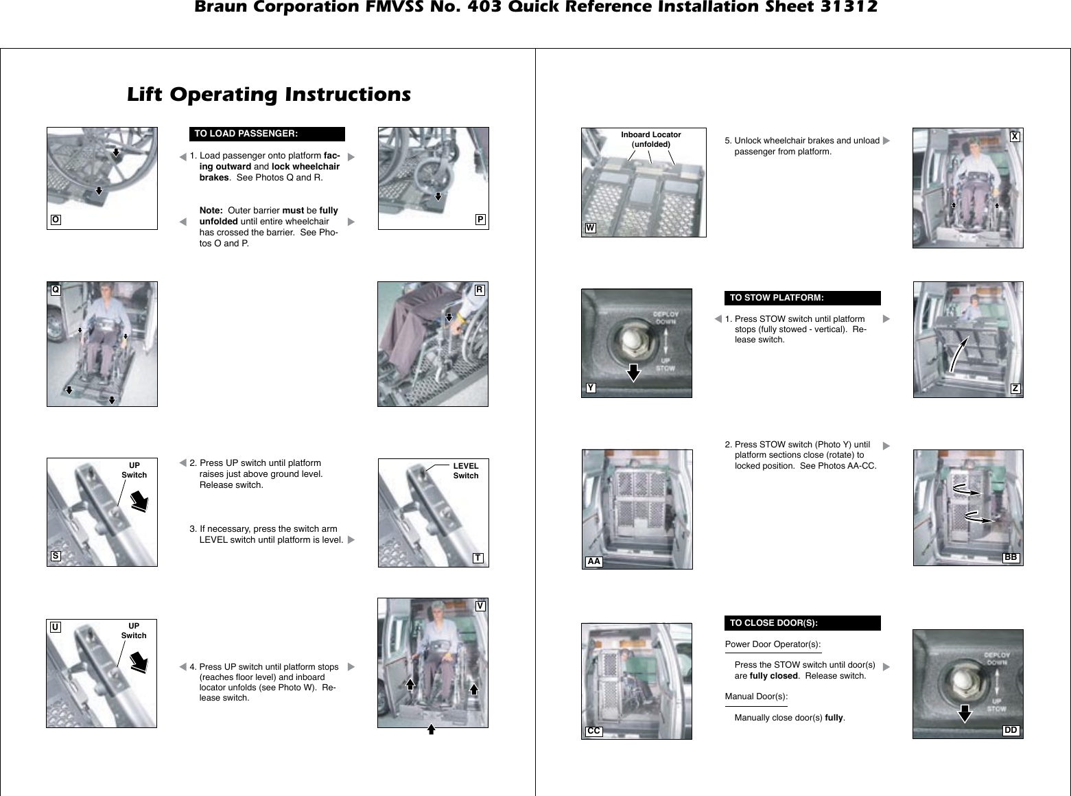 Page 6 of 8 - Braun Braun-Corporation-Fmvss-No-403-403-Users-Manual-  Braun-corporation-fmvss-no-403-403-users-manual