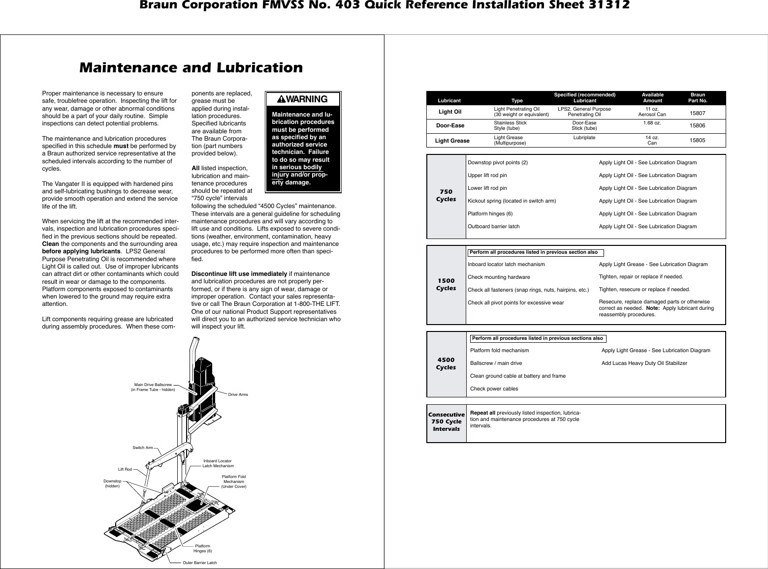Page 8 of 8 - Braun Braun-Corporation-Fmvss-No-403-403-Users-Manual-  Braun-corporation-fmvss-no-403-403-users-manual