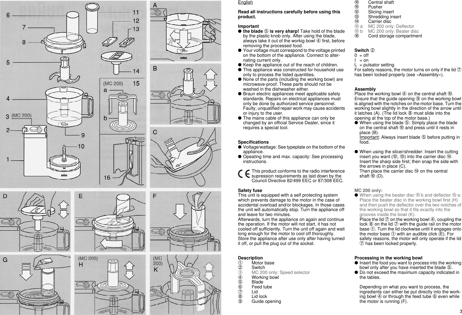 Braun Mc 100 Users Manual GB/4176/4177 Multipractic