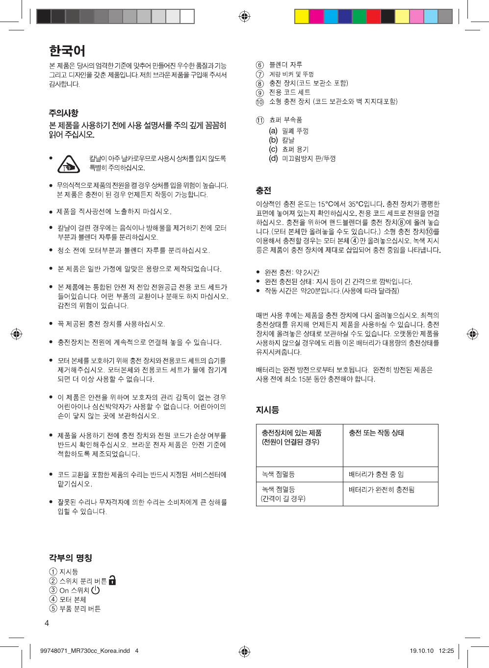 Page 4 of 10 - Braun Braun-Multiquick-7-4130-Users-Manual- 99748071_MR730cc_Korea Braun-multiquick-7-4130-users-manual