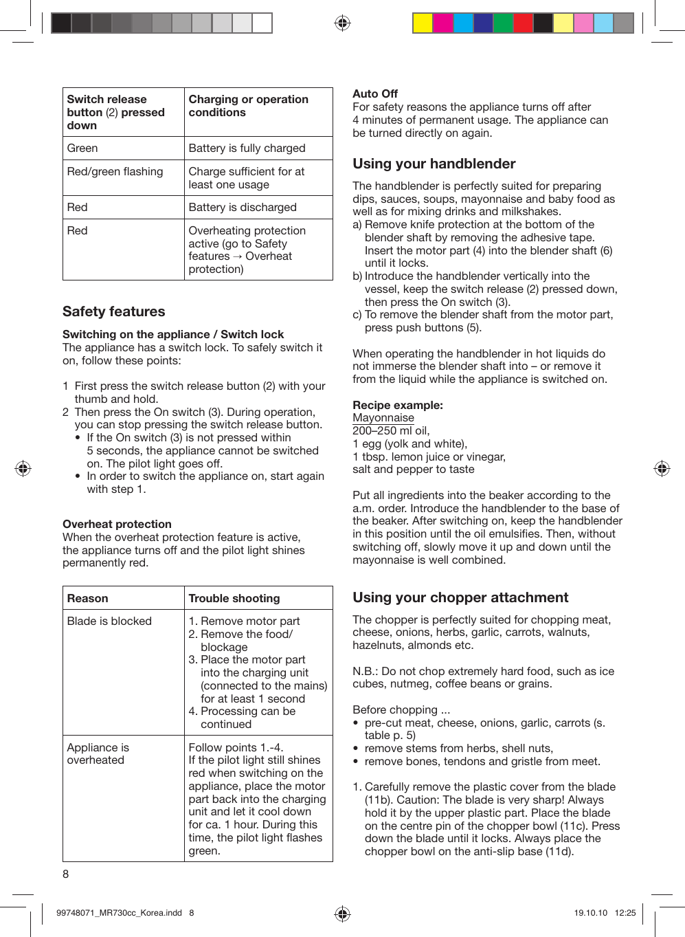 Page 8 of 10 - Braun Braun-Multiquick-7-4130-Users-Manual- 99748071_MR730cc_Korea Braun-multiquick-7-4130-users-manual