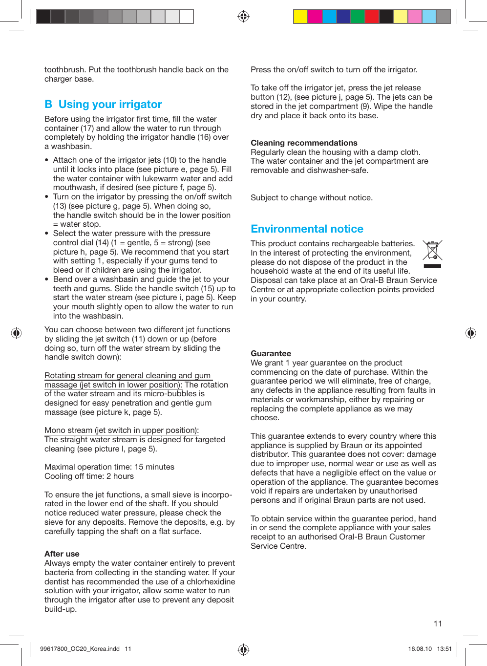 Page 10 of 10 - Braun Braun-Oral-B-3000-Users-Manual- 99617800_OC20_Korea_S1 Braun-oral-b-3000-users-manual