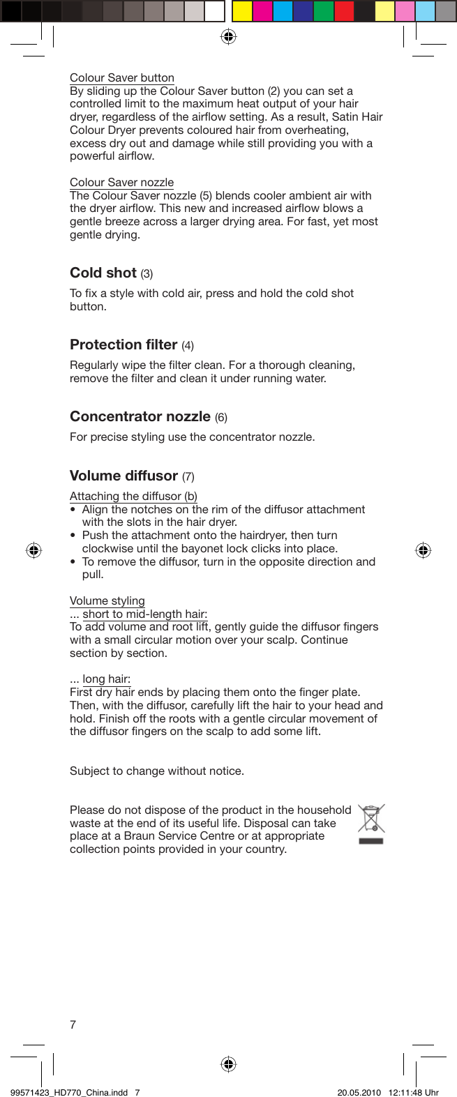 Page 7 of 8 - Braun Braun-Satin-Hair-3549-Hd-770-Users-Manual- 99571423_HD770_China  Braun-satin-hair-3549-hd-770-users-manual