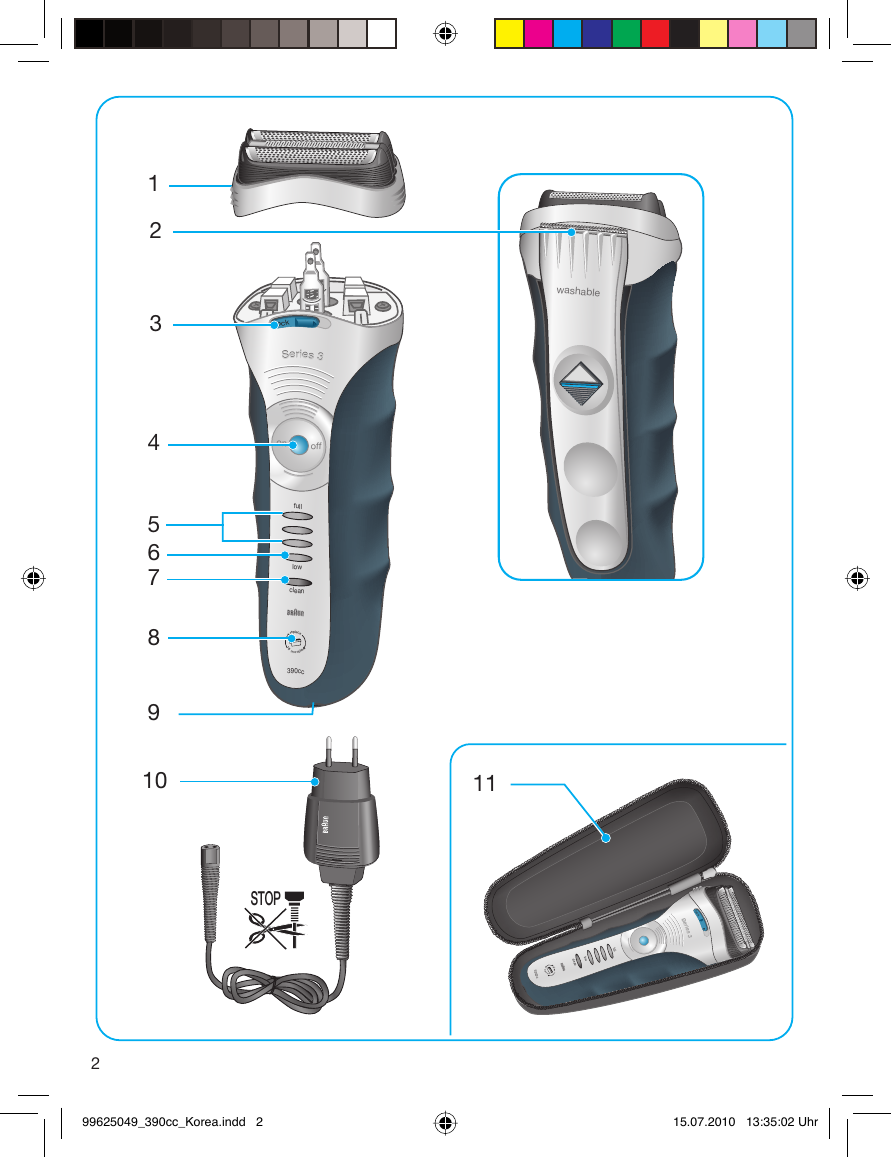 Page 2 of 12 - Braun Braun-Series-3-390Cc-3-Users-Manual- 99625049_390cc_Korea  Braun-series-3-390cc-3-users-manual