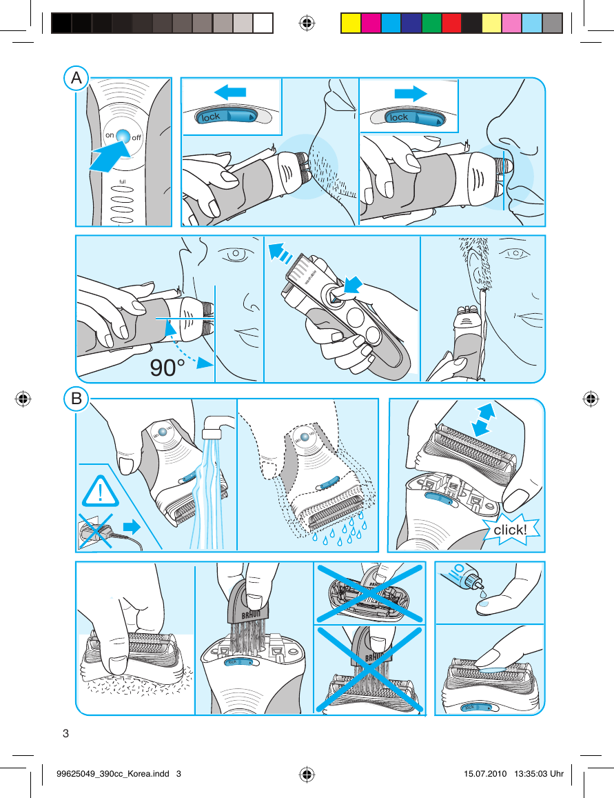 Page 3 of 12 - Braun Braun-Series-3-390Cc-3-Users-Manual- 99625049_390cc_Korea  Braun-series-3-390cc-3-users-manual