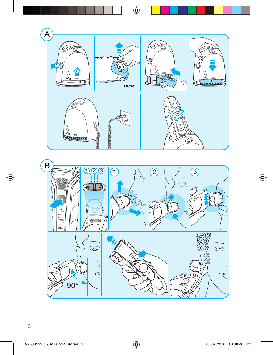 Page 3 of 12 - Braun Braun-Series-5-550-Cc-4-Users-Manual- 99503133_590-550cc-4_Korea  Braun-series-5-550-cc-4-users-manual