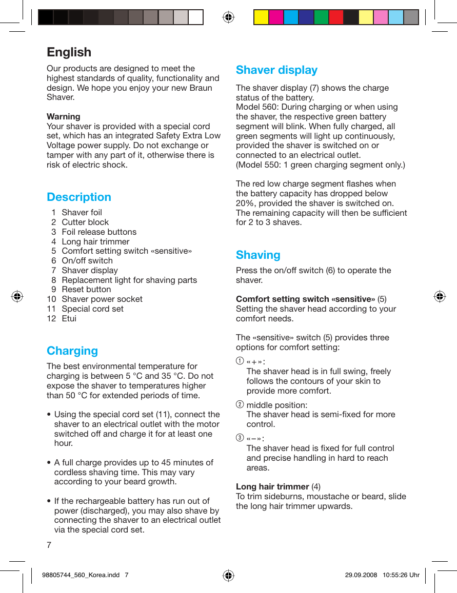 Page 7 of 10 - Braun Braun-Series-5-5751-Users-Manual- 98805744_560_Korea  Braun-series-5-5751-users-manual