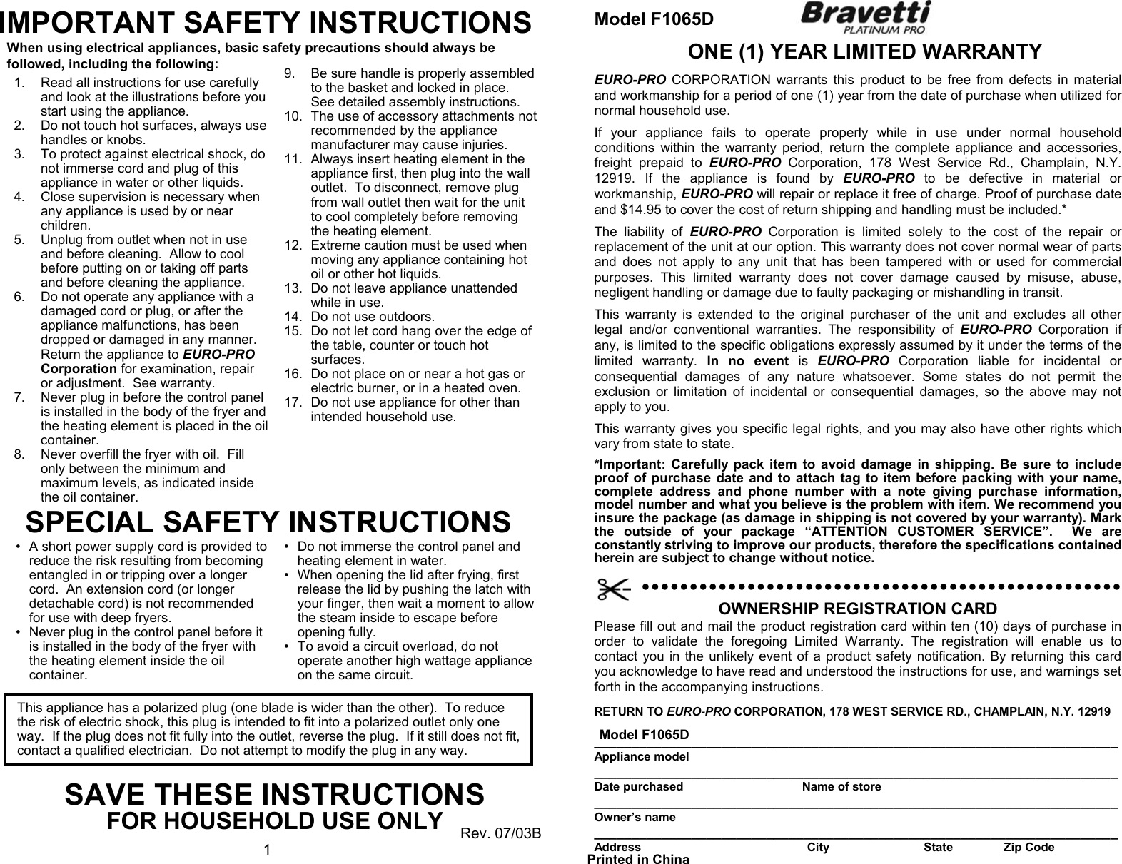 Page 2 of 6 - Bravetti Bravetti-F1065D-Users-Manual- No  Bravetti-f1065d-users-manual