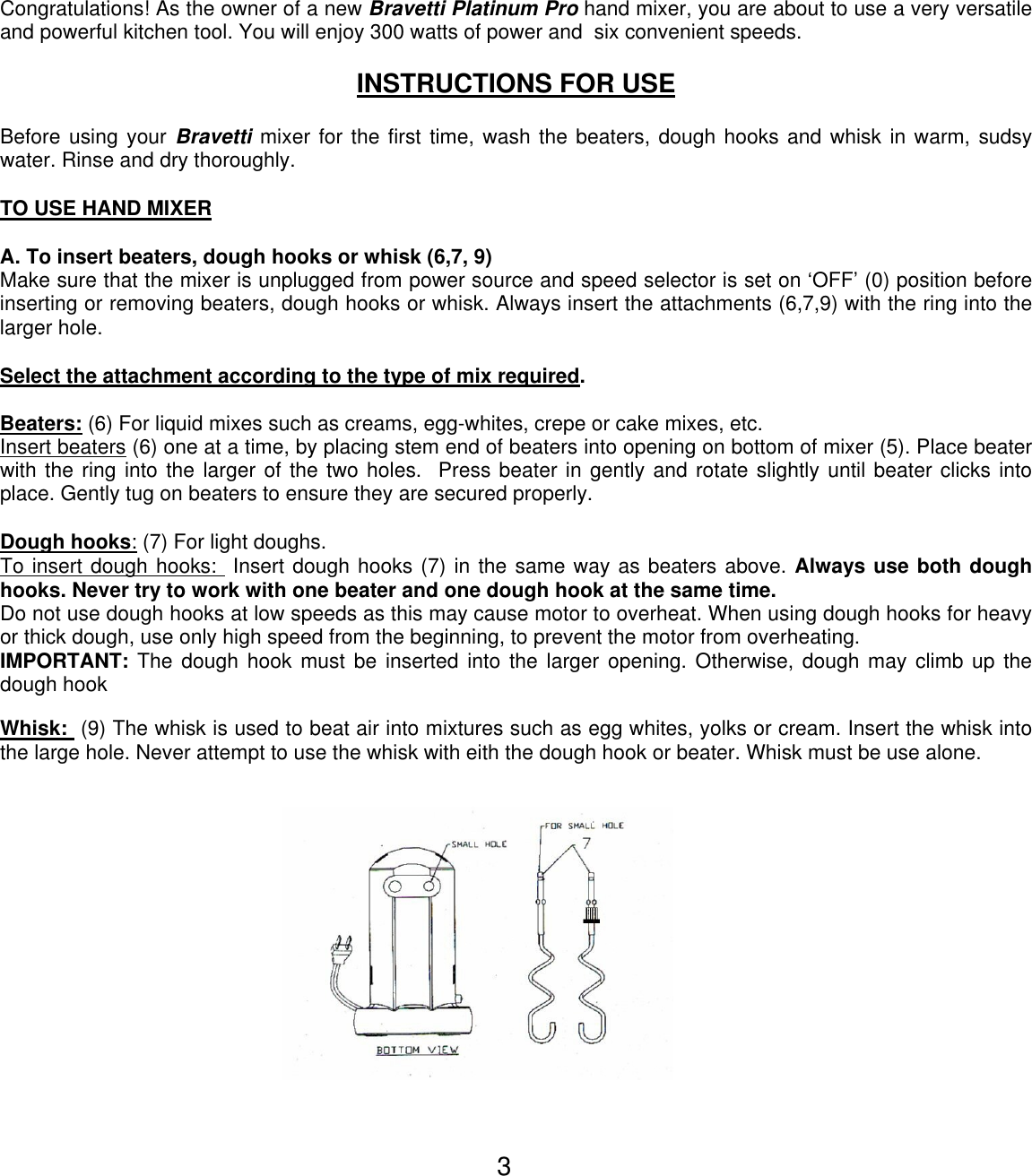 Page 4 of 7 - Bravetti Bravetti-Fp201-Users-Manual- EURO-PRO CORPORATION Warrants This Product To Be Free From Defects In Material And Workmanship For A Period Of Two  Bravetti-fp201-users-manual