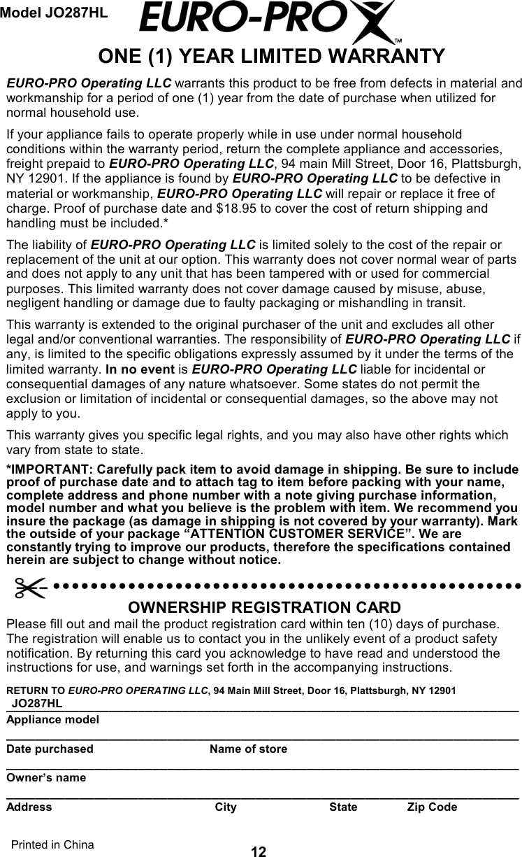 Page 2 of 8 - Bravetti Bravetti-Jo287Hl-Users-Manual-  1 Bravetti-jo287hl-users-manual