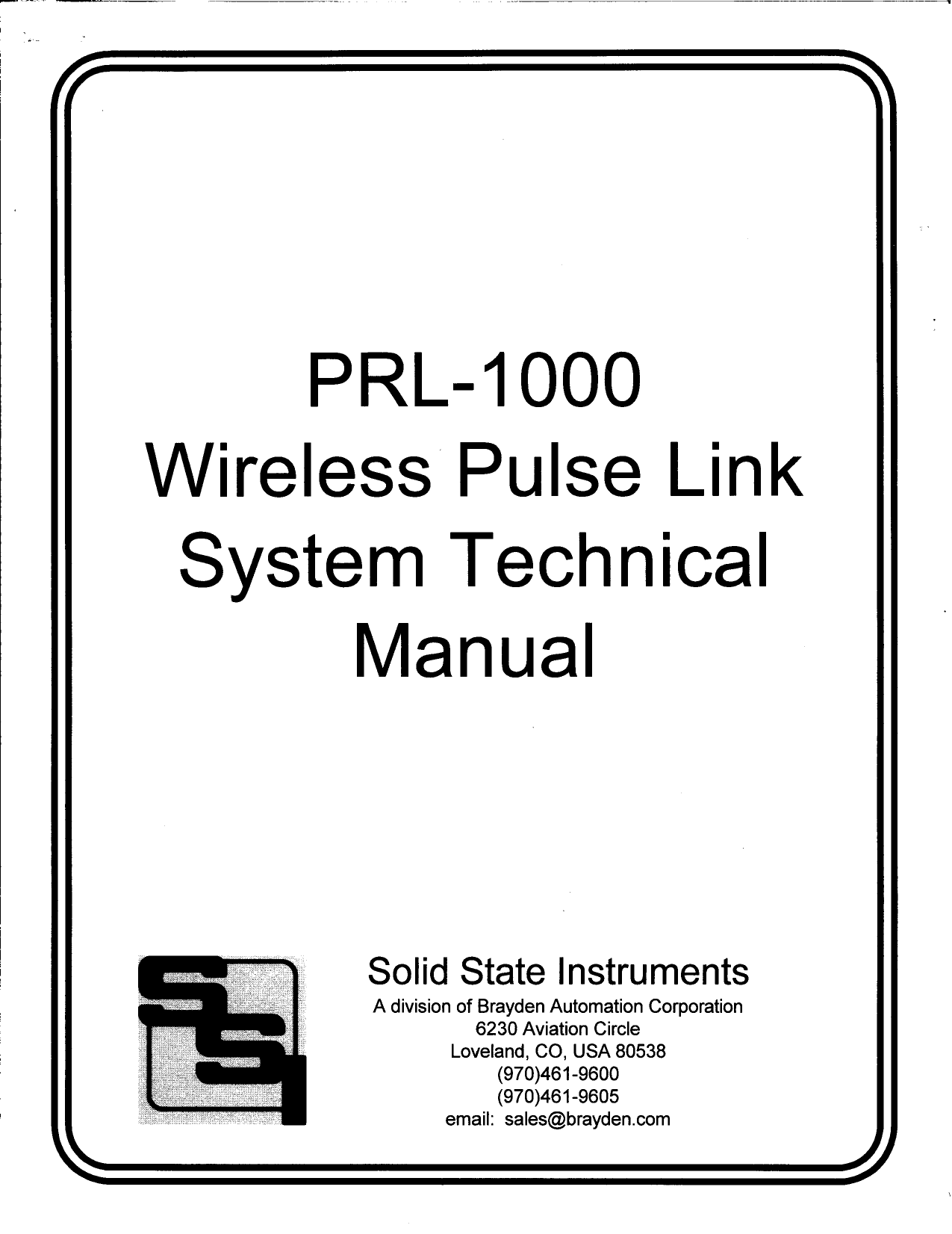 Brayden Automation PRN1000 Node Transceiver User Manual